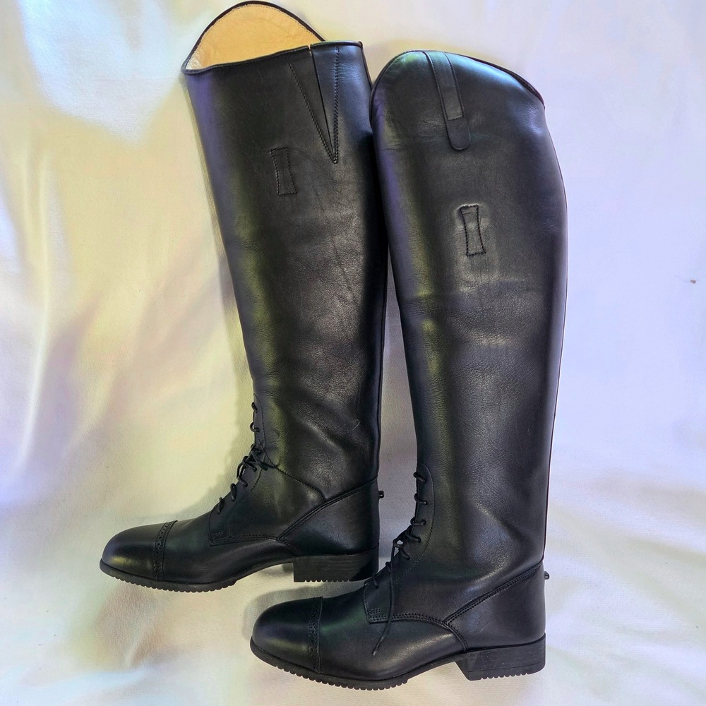 Women's Equestrian Tall Black Field Riding Boots